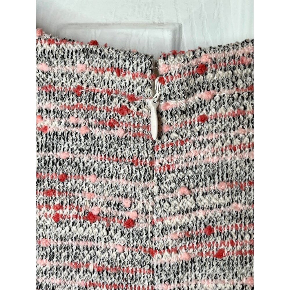 Loft Coral, Pink Boucle Knit Flutter Sleeve Shift Dress Size 24 Plus Sweater Fee - Picture 8 of 10